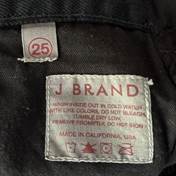 J Brand Black Flare Asymmetrical Seam Cotton Jeans Pants Size 25 - Picture 11 of 11